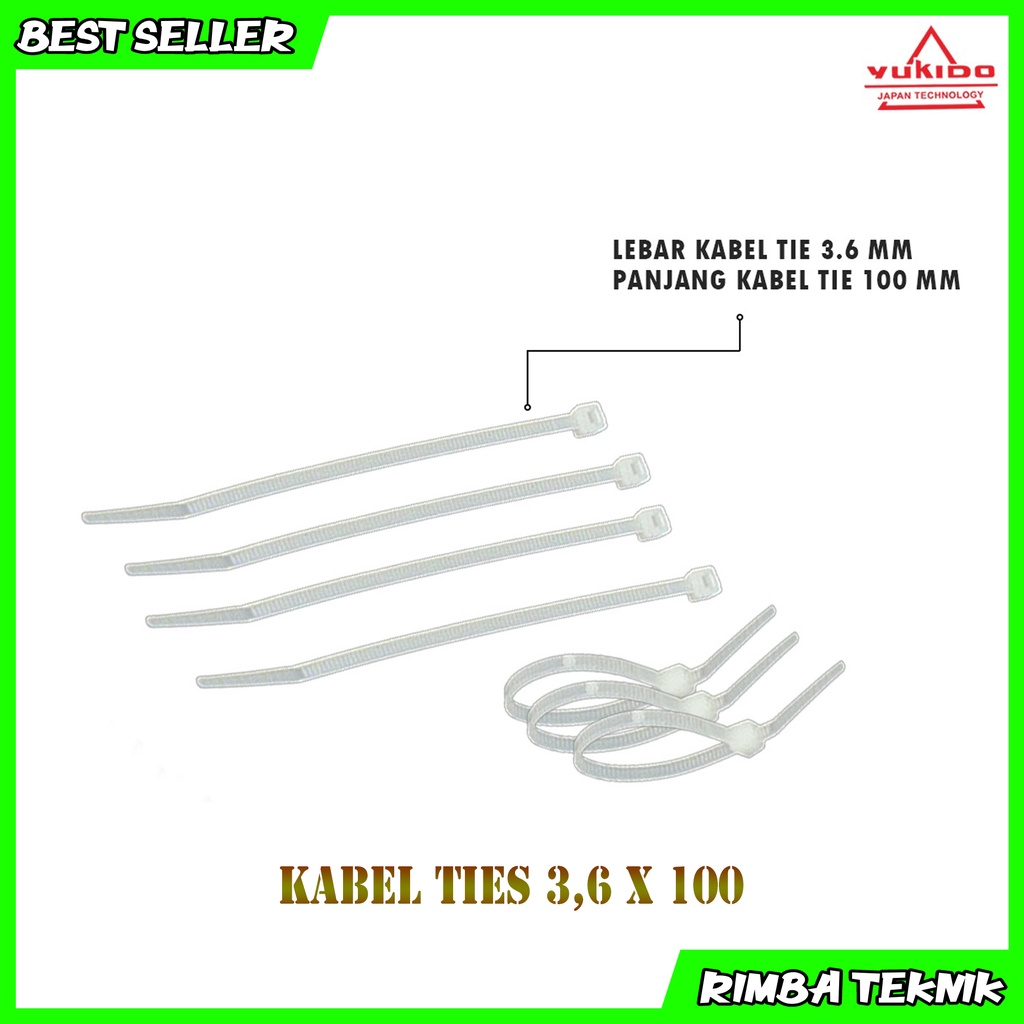 Kabel Ties Putih 3.6x100mm / 10cm 1 Pack Isi 100pcs Cable tie/kabel tis Nylon