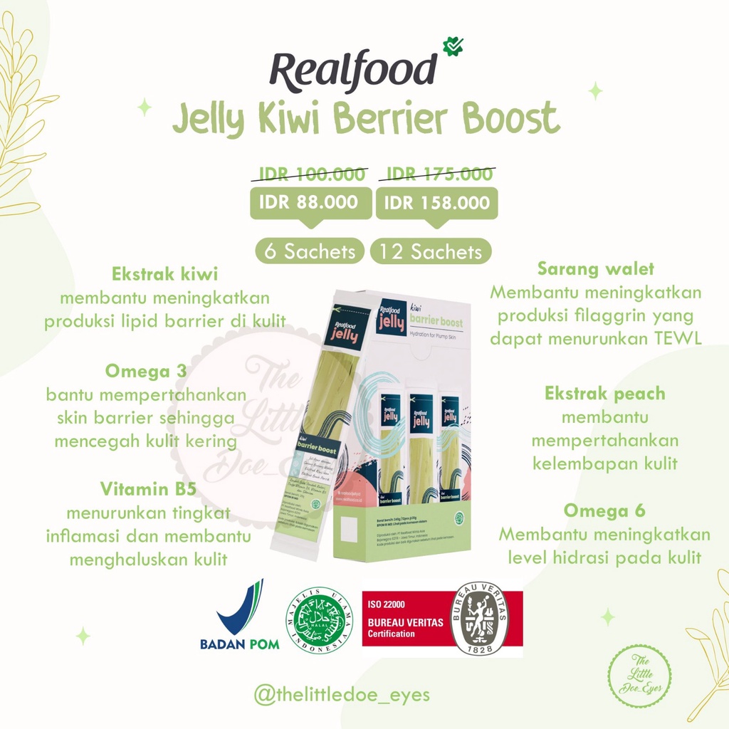 Realfood Bundle Mixy Jelly (2 varian x 12 pcs) Flawless / Pure / lychee Glutation