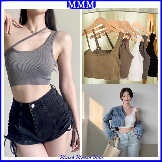 MMM Tanktop Wanita 6568 Crop Top Ala Korea Pakaian Dalam Wanita Bra Fashion Tali Samping Bralattle Cup Import