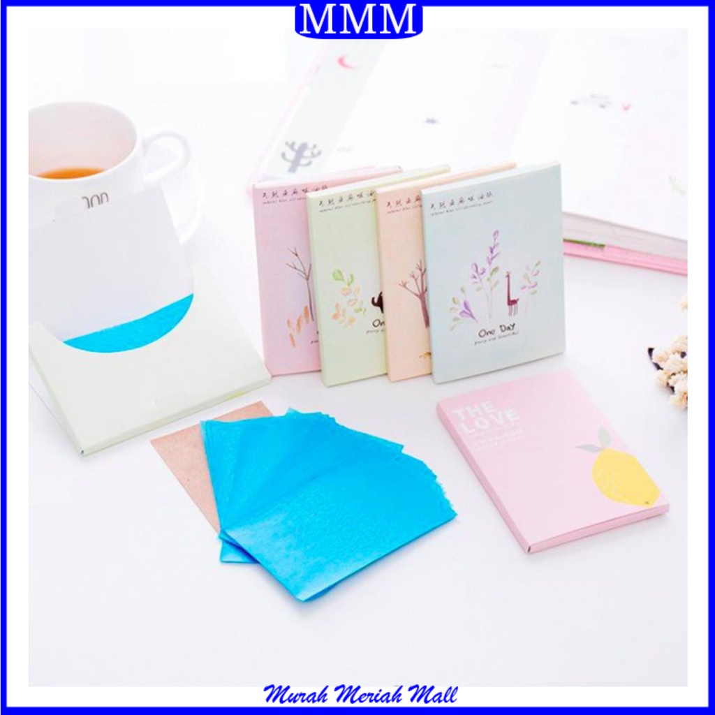 MMM Kertas Linen Tissue Penyerap Minyak Wajah 50Pcs Menyerap Minyak Muka Wajah Berlebihan Kertas Penyerap Minyak Wajah