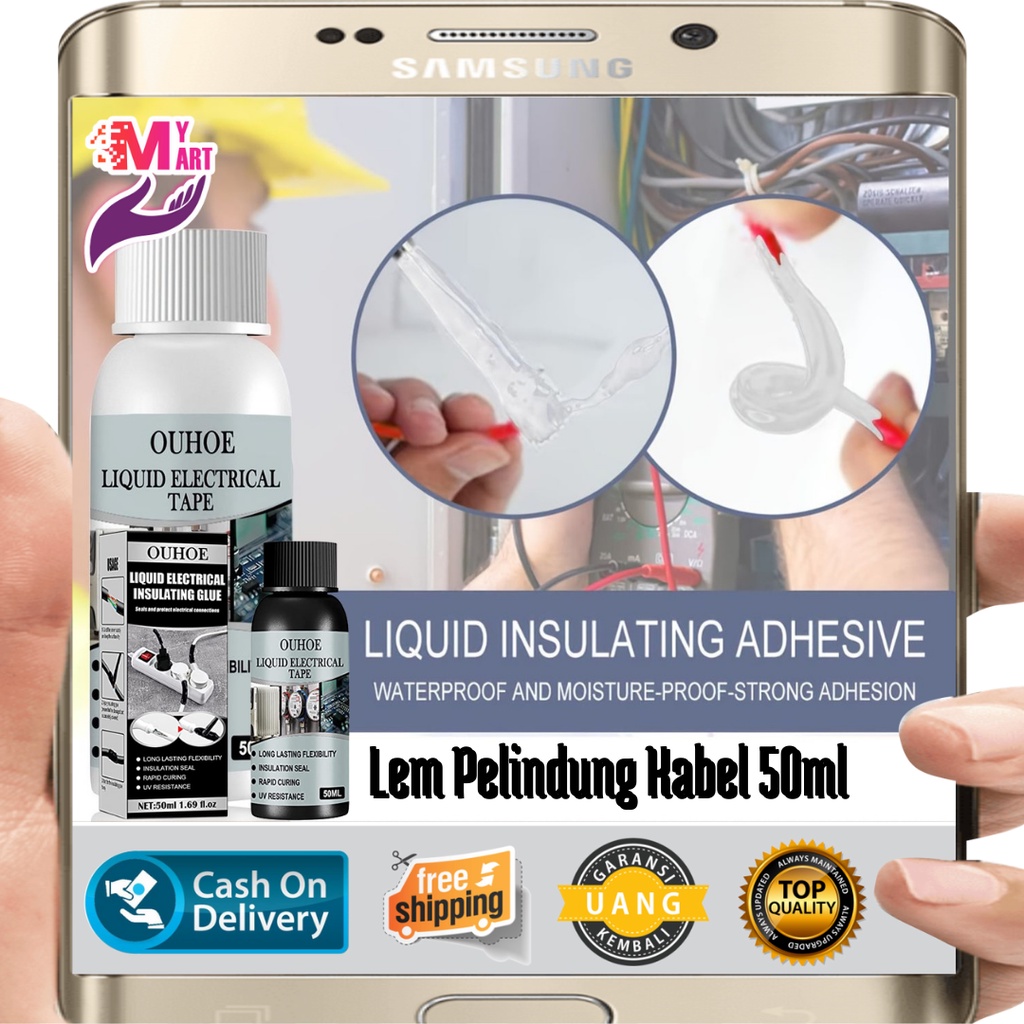 Lem Kabel 50ml Anti Air Gel - Lem Pelindung Kabel 50ml Anti Air - Liquid Electrical Tape Waterproof 50ml