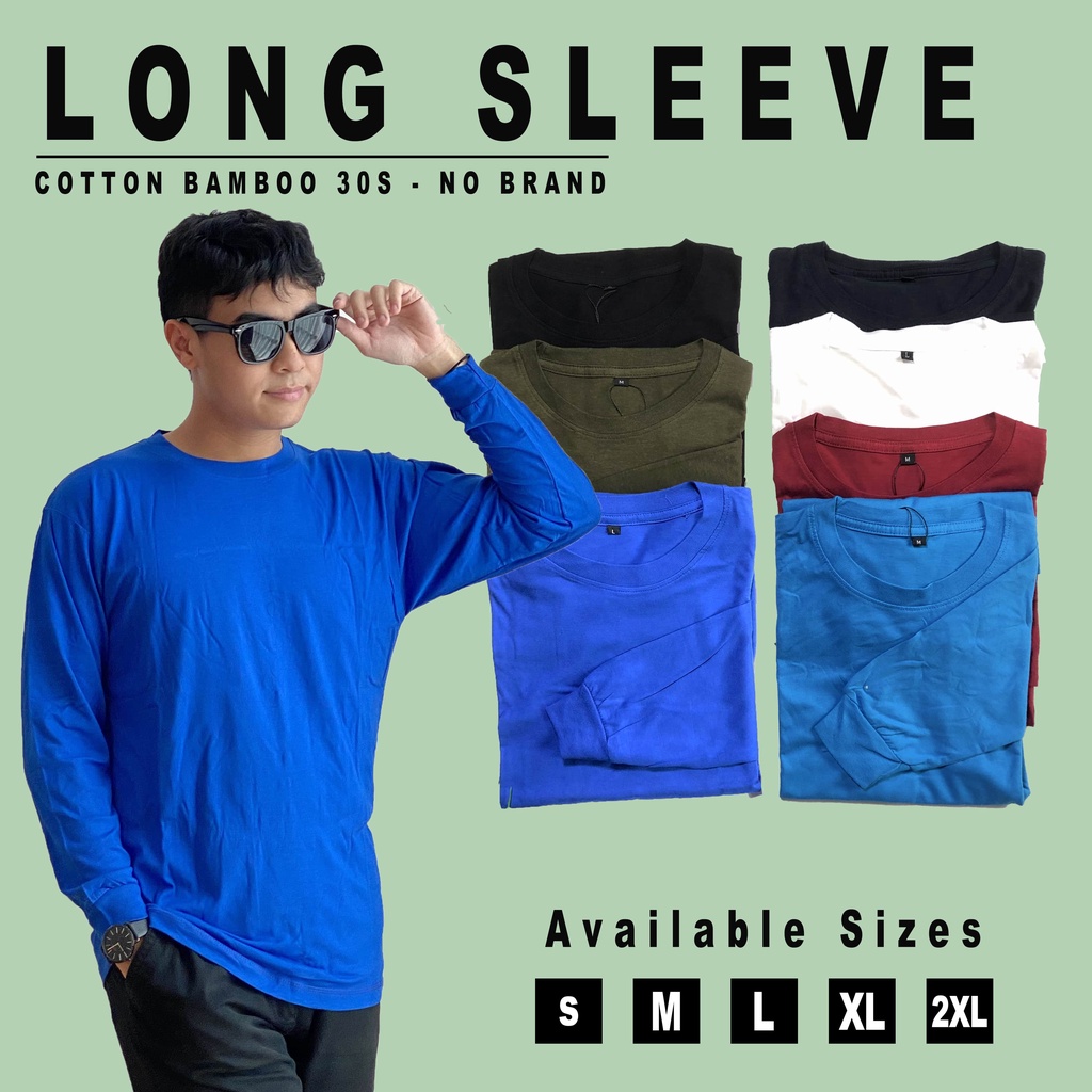 BUBI KAOS POLOS PANJANG COTTON BAMBOO | S-XL | KATUN BAMBU 30S