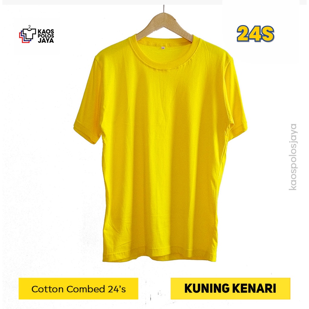 Kaos polos kuning kenari /Kaos Polos 100% cotton combed 24s / Kaos polos murah / Kaos polos premium