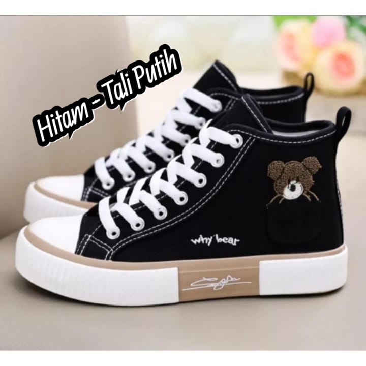 Sepatu Sneakers Kanvas Wanita Semi Boots Korean Syle Best Quality Why Bear