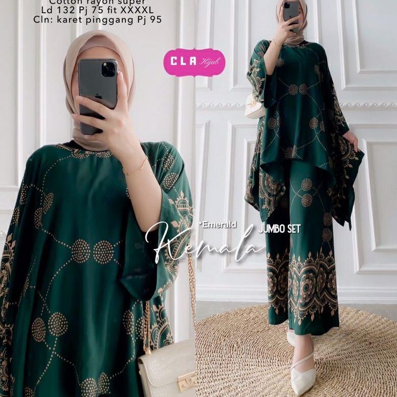 SALE BEECOUTURE SETELAN RAYON JUMBO LD 130 CM BIG SIZE SET WAKA KEMALA RESLETING DEPAN BUSUI