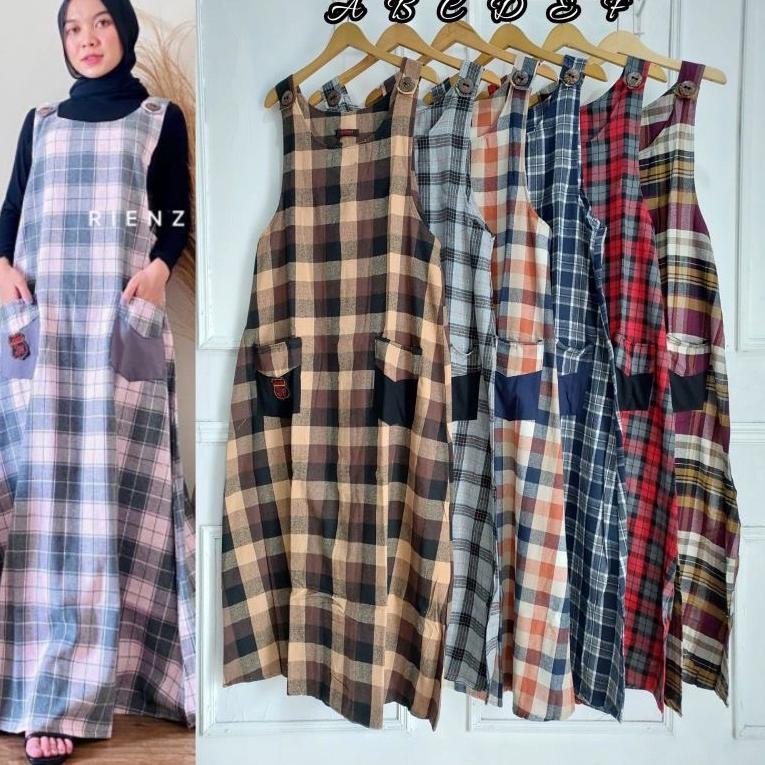 PROMO SPESIAL K31 OVERALL FLANEL KOTAK KOTAK BY JEVANNI// OVERALL KOTAK// OVERALL ㄱ