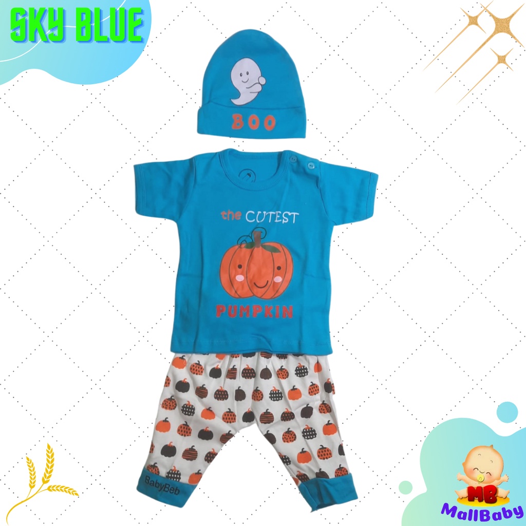 Baju Bayi Laki Laki Setelan Anak Cowok Lucu Bonus Topi Keren Pumpkin Baby