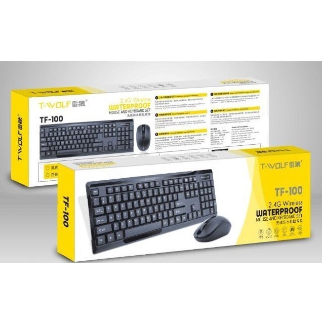 KEYBOARD DAN MOUSE WIRELESS TWOLF TF-100 / KEYBOARD MOUSE WIRELESS SET