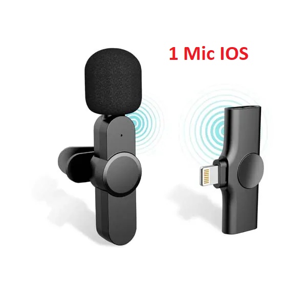 Microphone Wireless Clip On Smartphone Vlog Lavalier Mic Wireless