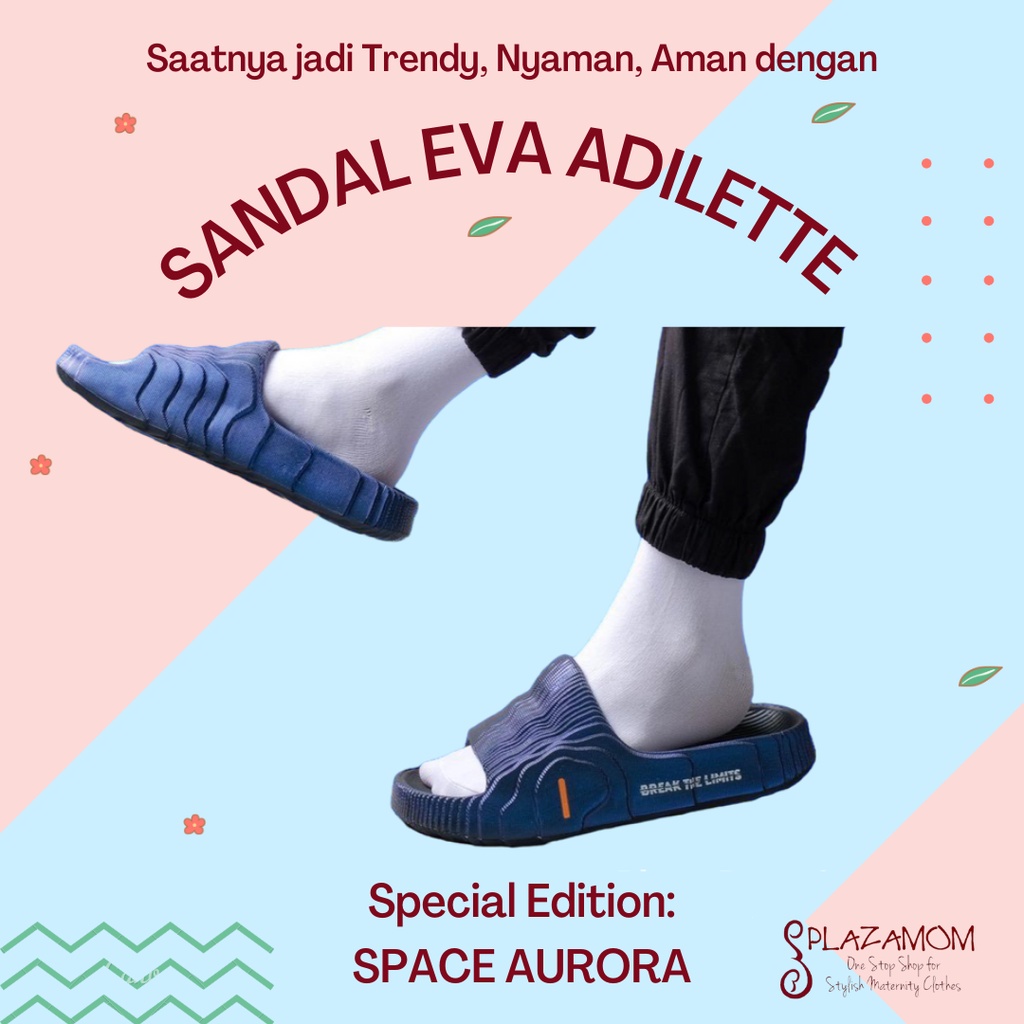 Sandal karet EVA PRIA WANITA DEWASA Adilette slop selop sendal slippers ringan nyaman empuk menjaga keseimbangan kaki trendy stylish kekinian model korea korean anti slip awet kualitas premium