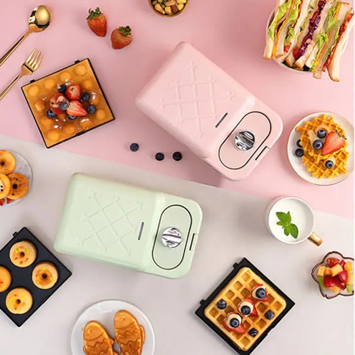 Multifunction Electric Mini Waffle Makers Sandwich Maker Pembuat Sandwich dan Waffle