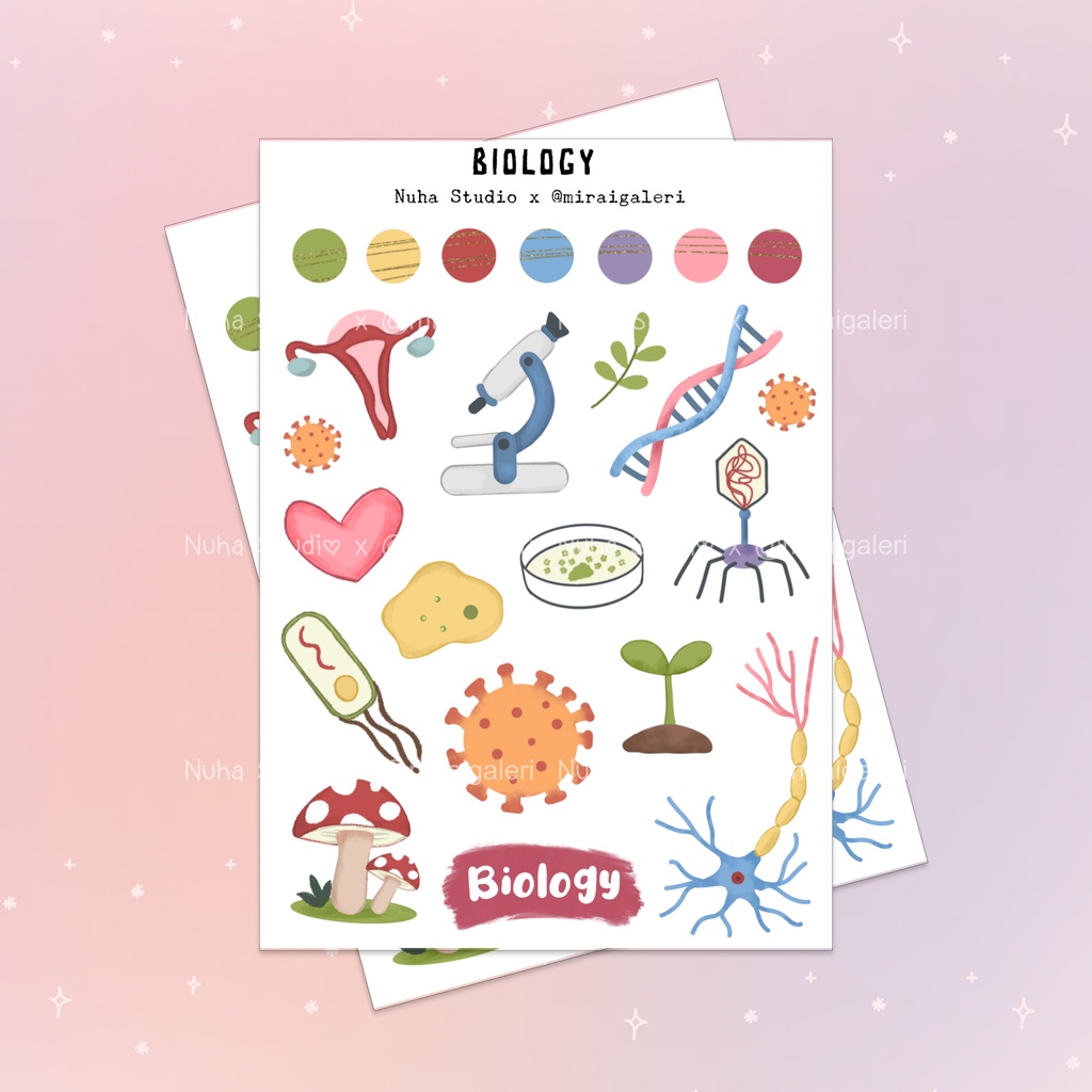 

Sticker by miraigaleri | Biology Subject Biologi Pelajaran Mikroskop Gen Rahim Bakteri Neuron Sel Virus | Aesthetic Sticker Estetik Stiker HP Laptop Botol Cute Waterproof Scrapbook Diary Journal Bujo Anti Air