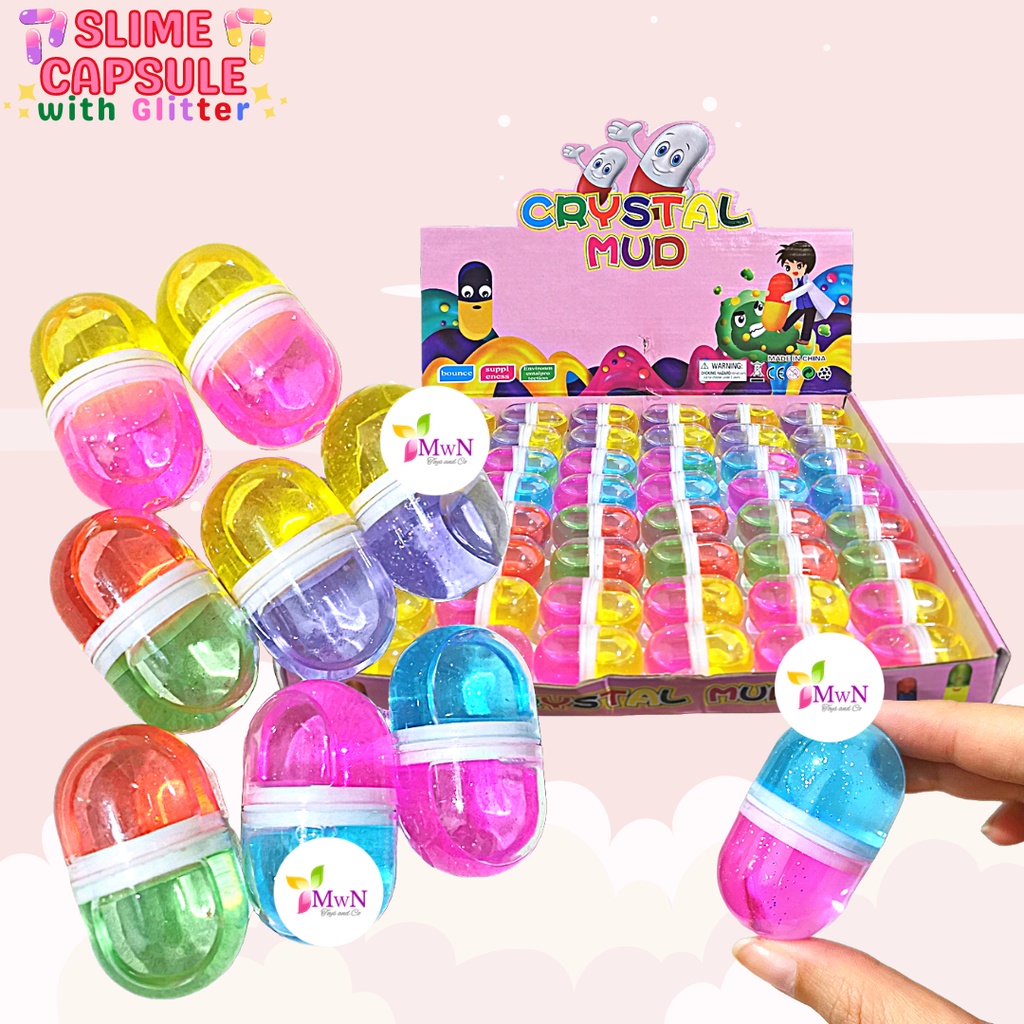 MWN Mainan Anak Slime Crystal Capsule Kapsul Mud Super Bening