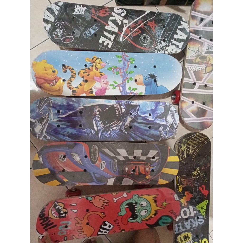 Mainan Skateboard Small Full Set Anak2 Kids Kayu Canada Papan Roda PVC