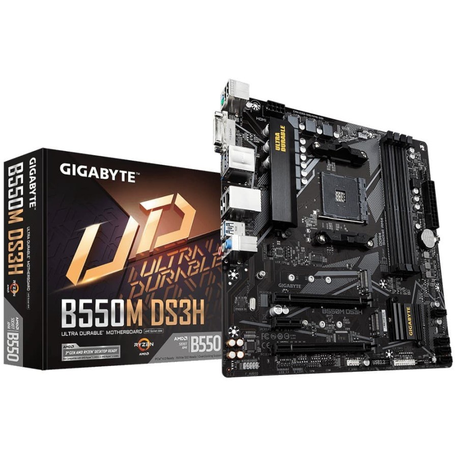 MAINBOARD GIGABYTE B550M-DS3H Socket AM4 GARANSI RESMI 3 TAHUN