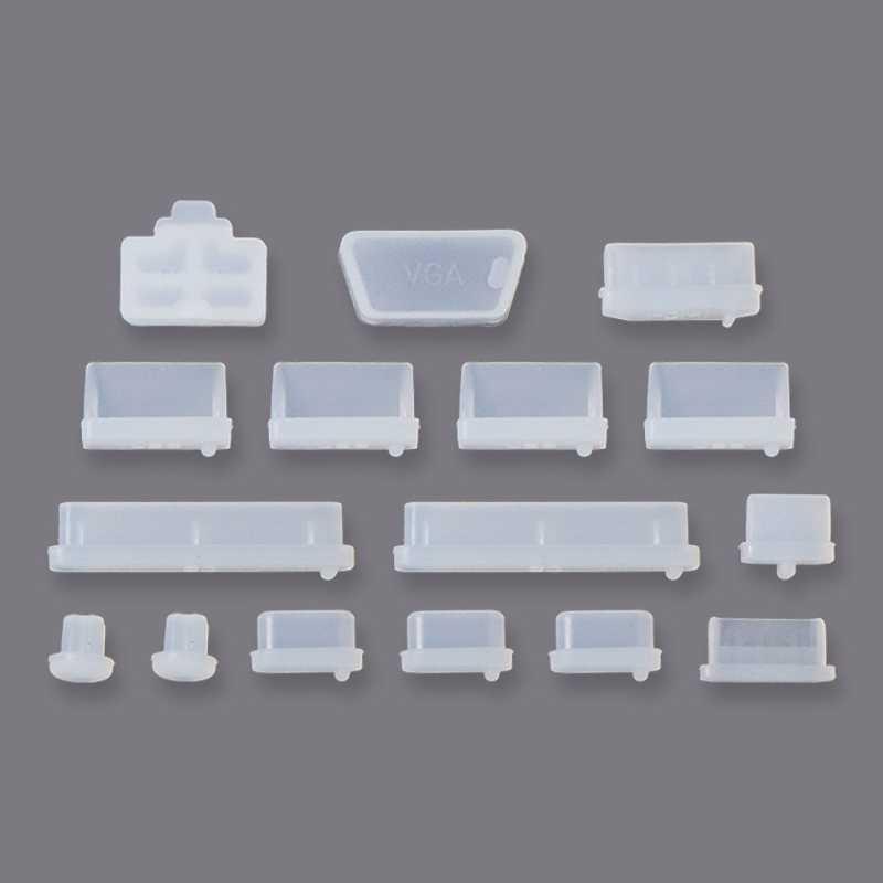 Laptop Dust Plug Cover Silicone 16 PCS - A2 - Transparent