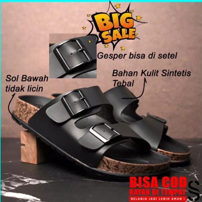 Sandal Pria Casual Sandal Slop Birken Sol Puyuh Brody Bravo