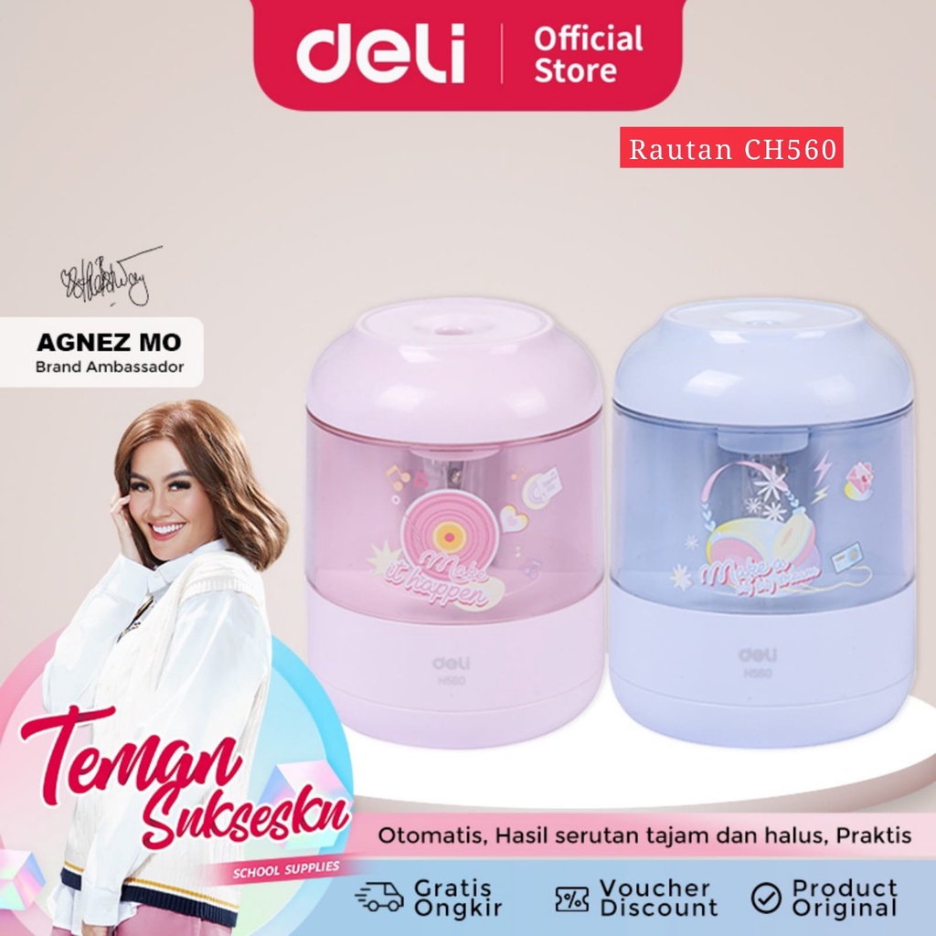 [DELI X AGNEZ MO] Deli Electric Rotary Sharpener / Rautan Putar Otomatis CH560