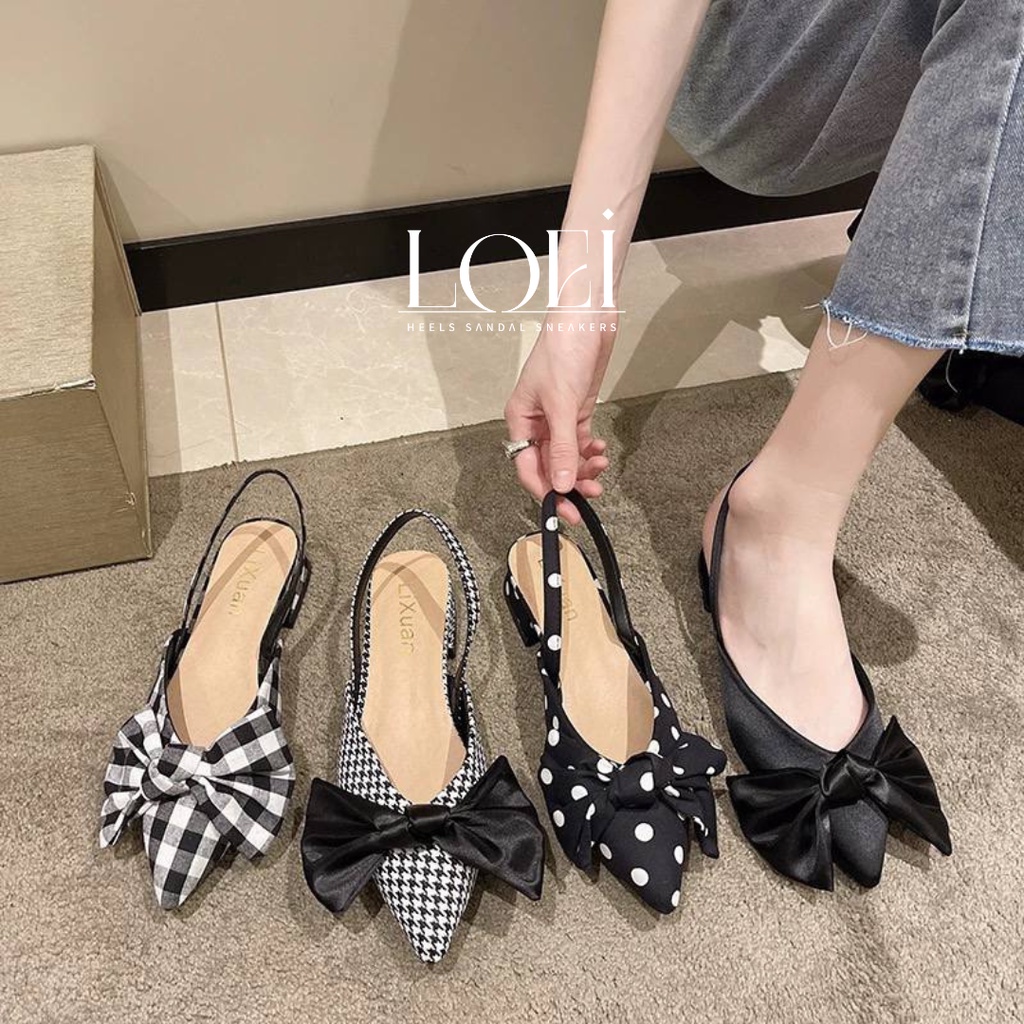 Sepatu Hak Tebal Wanita Low Heels Import 1998