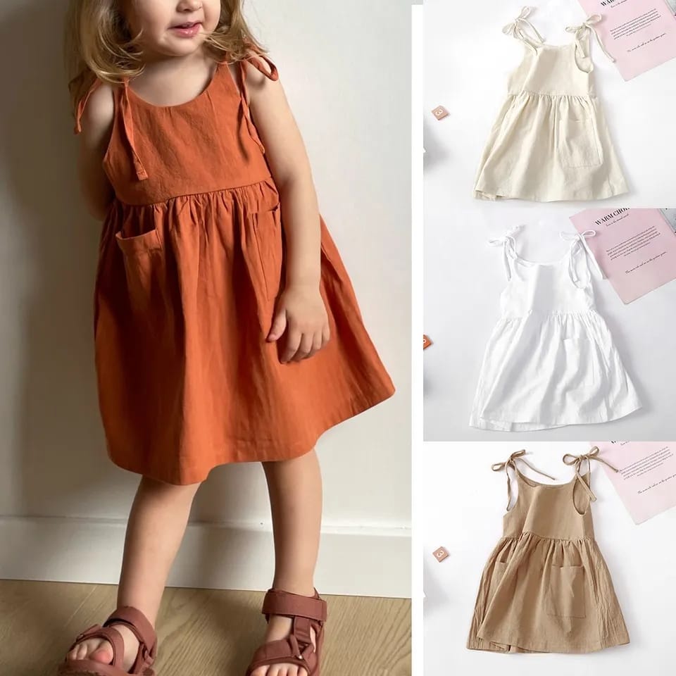 DRESS ANAK PEREMPUAN CLAIRE PITA / DRESS PEREMPUAN PREMIUM SNI