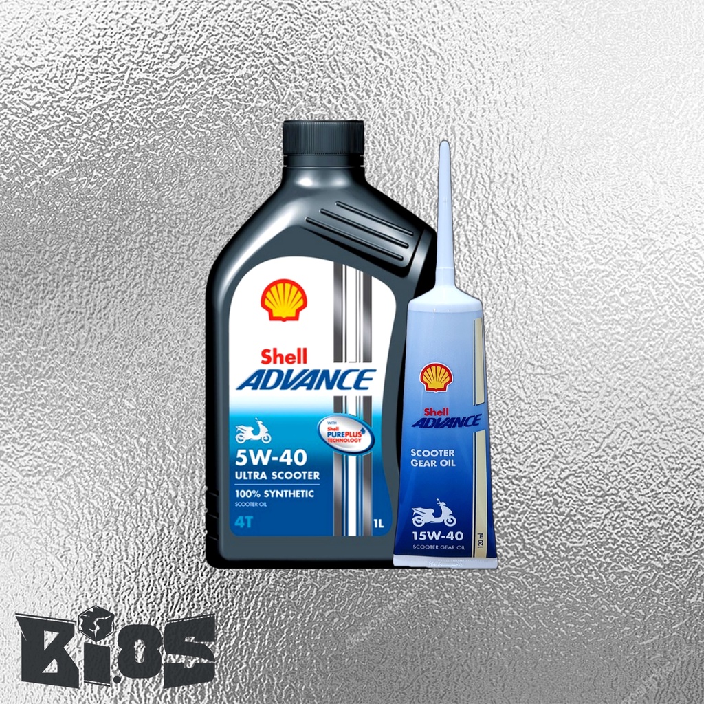 SHELL AX5 AX7 ADVANCE ULTRA PAKET OLI MESIN MATIC + OLI GARDAN SCOOTER GEAR UNTUK OLI MESIN MOTOR MATIC 10W30 20W40 10W40 5W40 KEMASAN 800ML DAN 1000ML