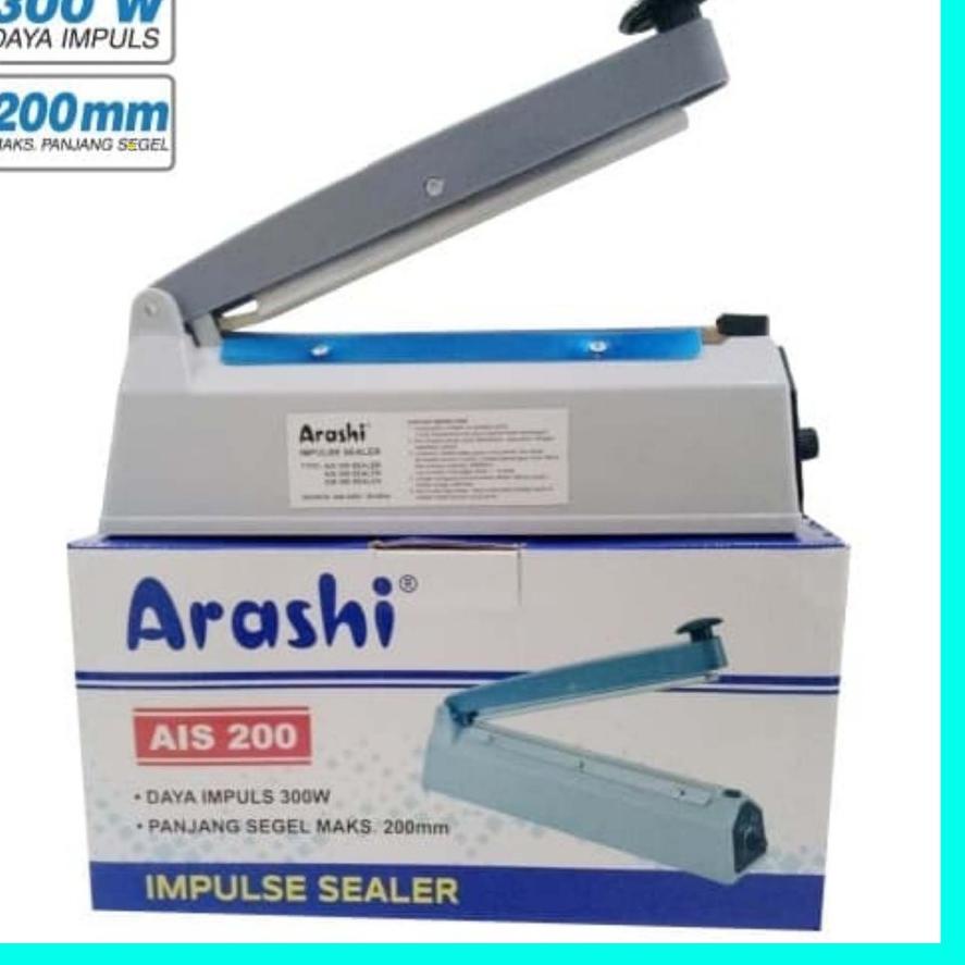 ♀ ALAT PRESS PLASTIK MINI 20CM IMPULSE SEALER AIS 200 ARASHI ✭