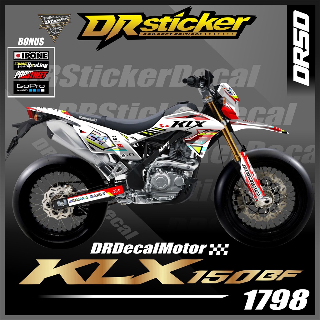 Stiker klx bf Decal motor kawasaki KLX 150Bf motor cross decal stiker klx stiker design costum