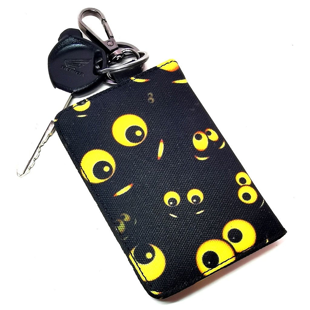 Dompet STNK Motor Mobil Kartu eToll / Gantungan Kunci Lipat Motif Mata Eye