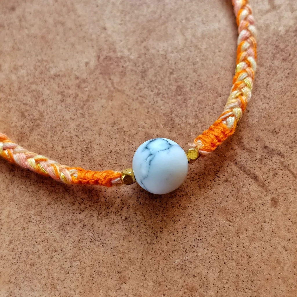 AELIB - BRIGHT / Gelang batu Howlite  / Gelang Tali Jalin / Gelang Khas Bali / Oleh Oleh Bali Murah / Gelang Batu / Gelang Aura /  / Gelang Tali Simple / Craftdewata