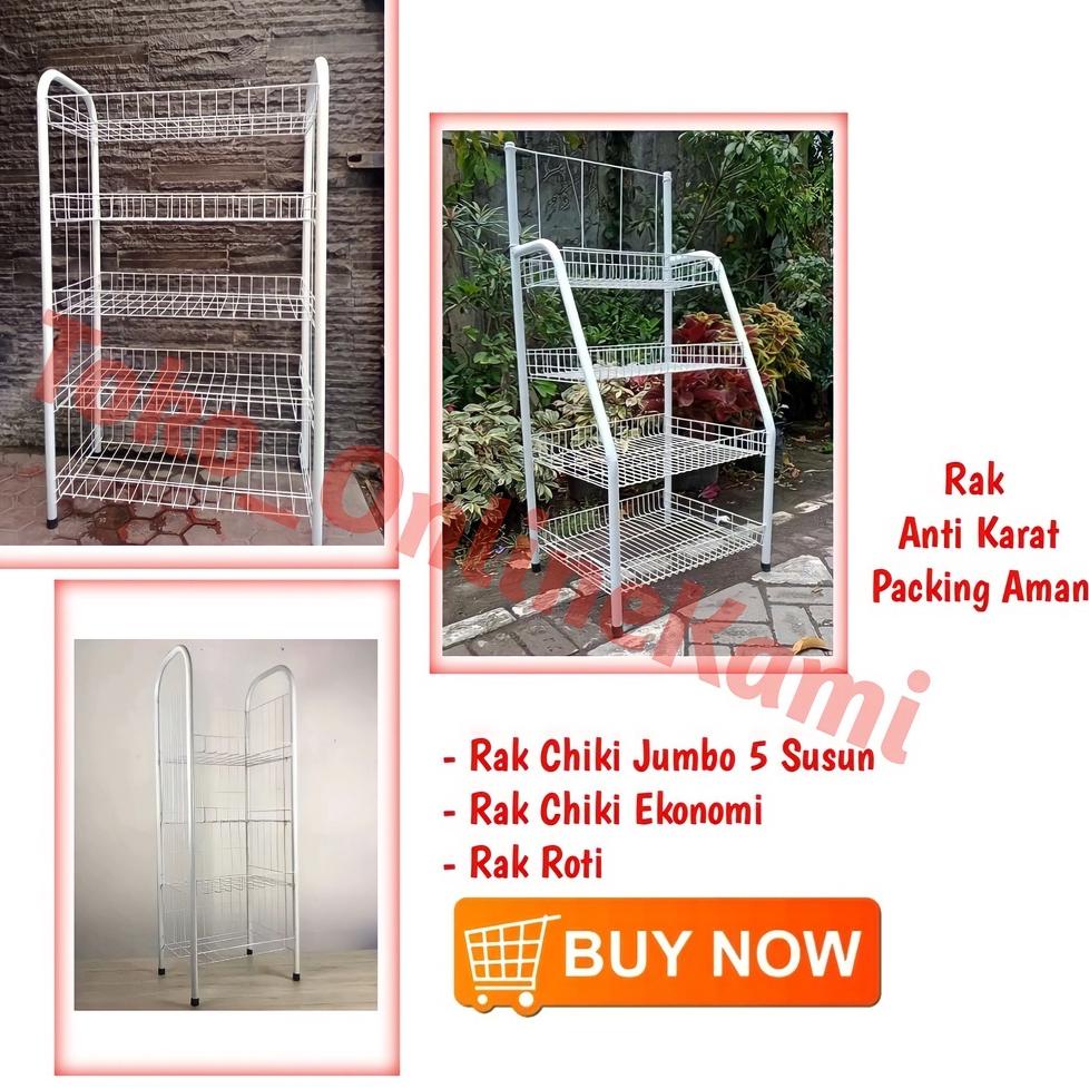 TERBAIK PROMO Rak Chiki 4 Susun Serbaguna / Rak Roti / Keranjang Roti / Keranjang Susun 4 / Keranjan