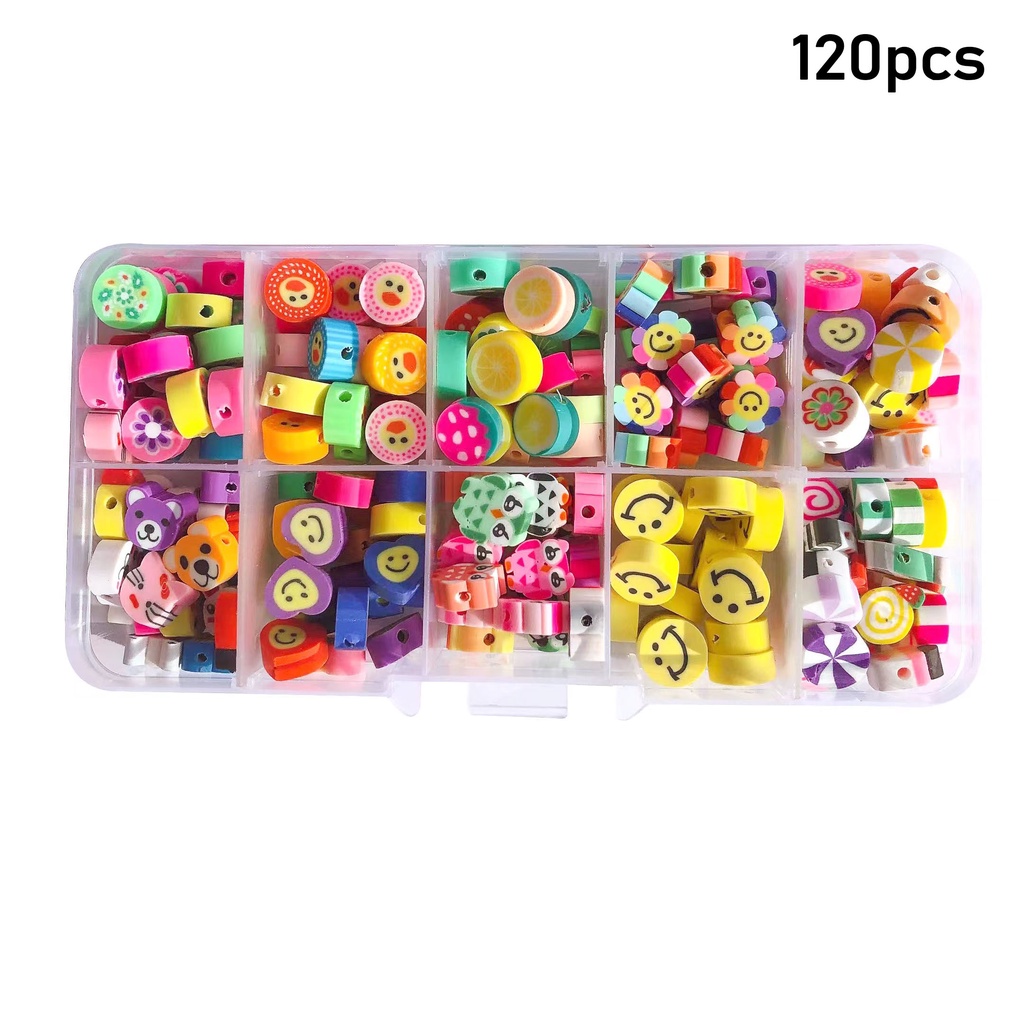 10jenis Campuran Polymer Clay Jewelry Making Kit, Paking Tanah Liat Lembut, Anak-Anak Manik-Manik Gadis Gelang Kalung DIY Set