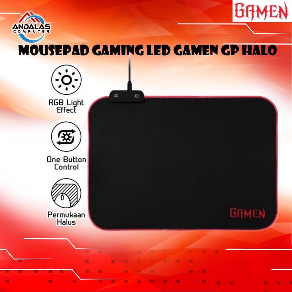 Mousepad MousePad Alas Mouse RGB GAMEN GP HALO Gaming Anti Slip Rubber