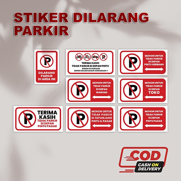 STIKER DILARANG PARKIR | BAHAN VYNIL