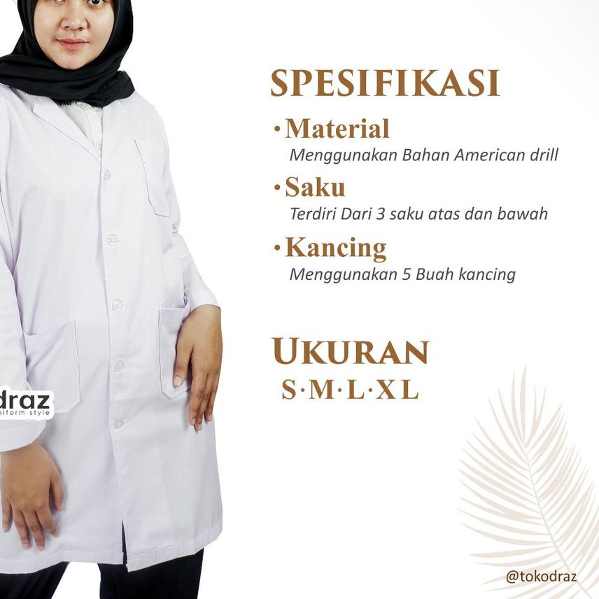 ✵ JAS  LENGAN PANJANG JAS LAB PUTIH LENGAN PANJANG BAJU LAB LENGAN PANJANG ♞