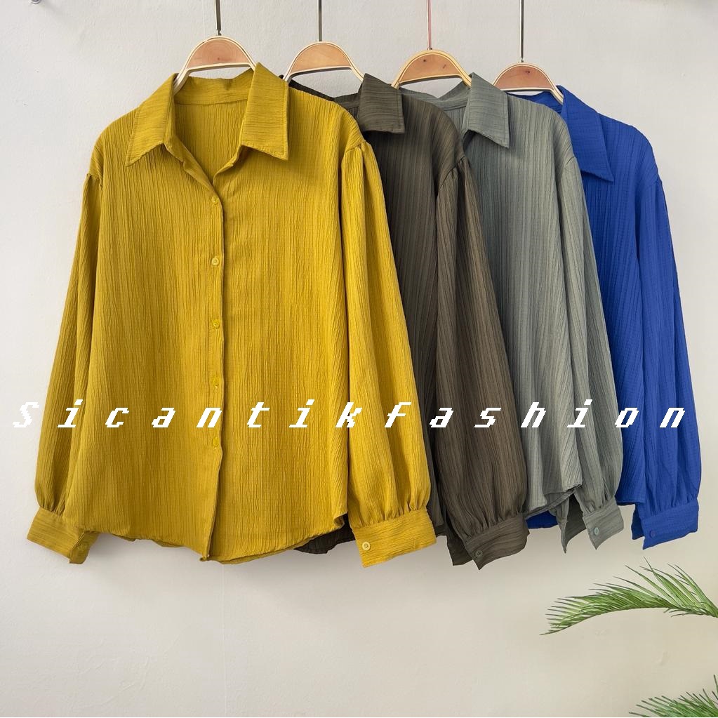 Kemeja Blouse wanita Lady Crush  / Kemeja Polos Lengan panjang / Kemeja Oversize Lady Crush