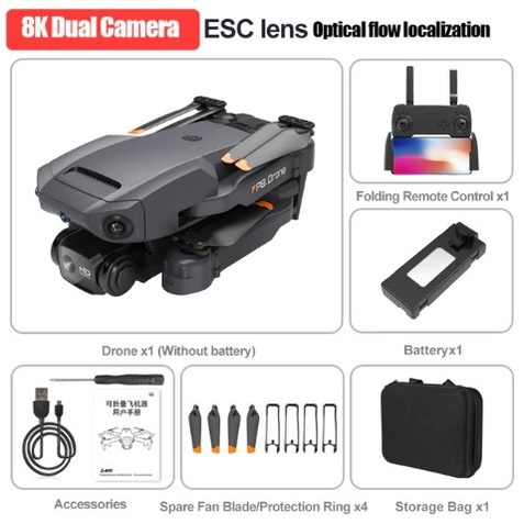 P8 Drone 8k Dual Camera Optical FLow Obstacle Avoidance Anti Nabrak
