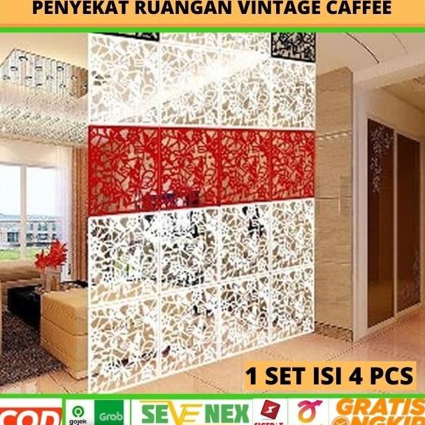Penyekat Ruangan Vintage 3D PVC Tirai Gantung Partisi Hiasan Dinding