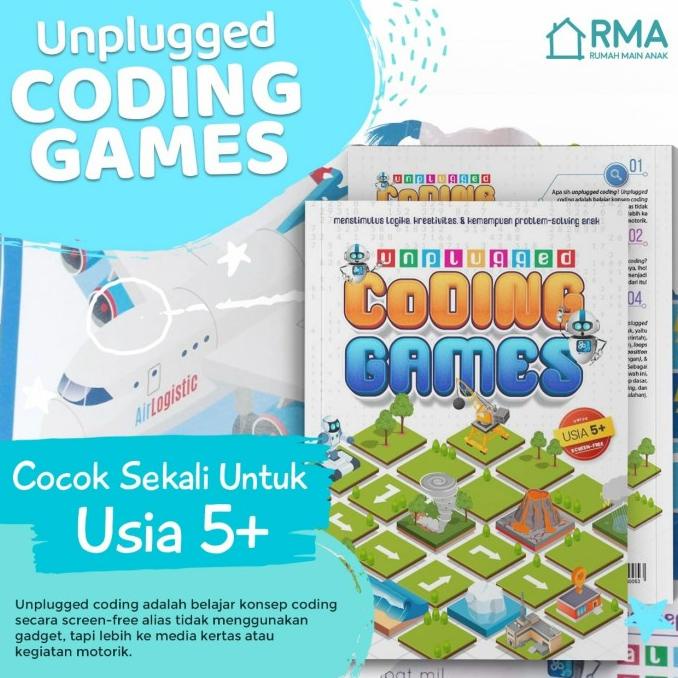 (New) Unplugged Coding Games | Buku Koding Anak Original Pustaka RMA | Buku Anak Usia 5+ | Buku Meng