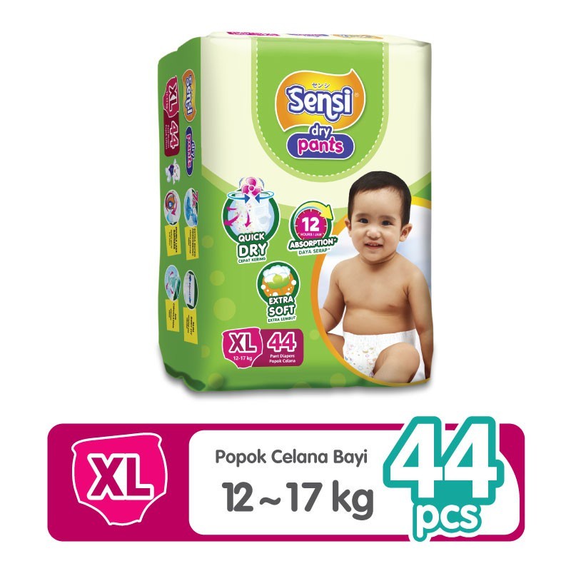 Sensi Dry Pants Super Jumbo M60 L54 XL44  | Popok Celana Anak Bayi