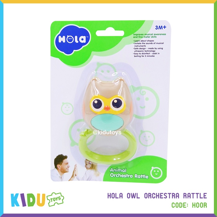 Mainan Anak Bayi Rattle Lucu  Hola Orchestra Rattle Karakter Owl Crab Kidu Toys