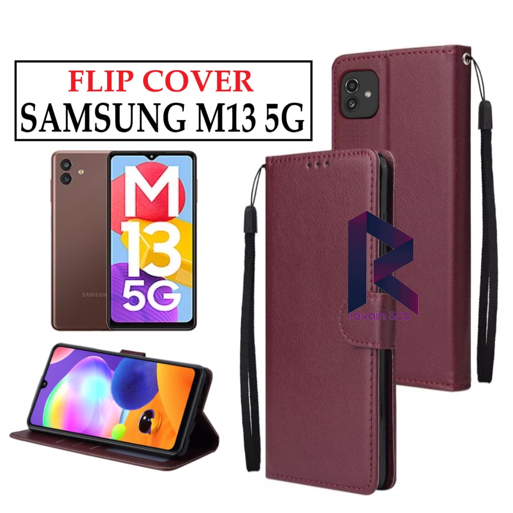 FLIP COVER SAMSUNG M13 5G FLIP WALLET LEATHER KULIT PREMIUM SARUNG BUKA TUTUP KESING HP FLIP CASE SAMSUNG M13 5G