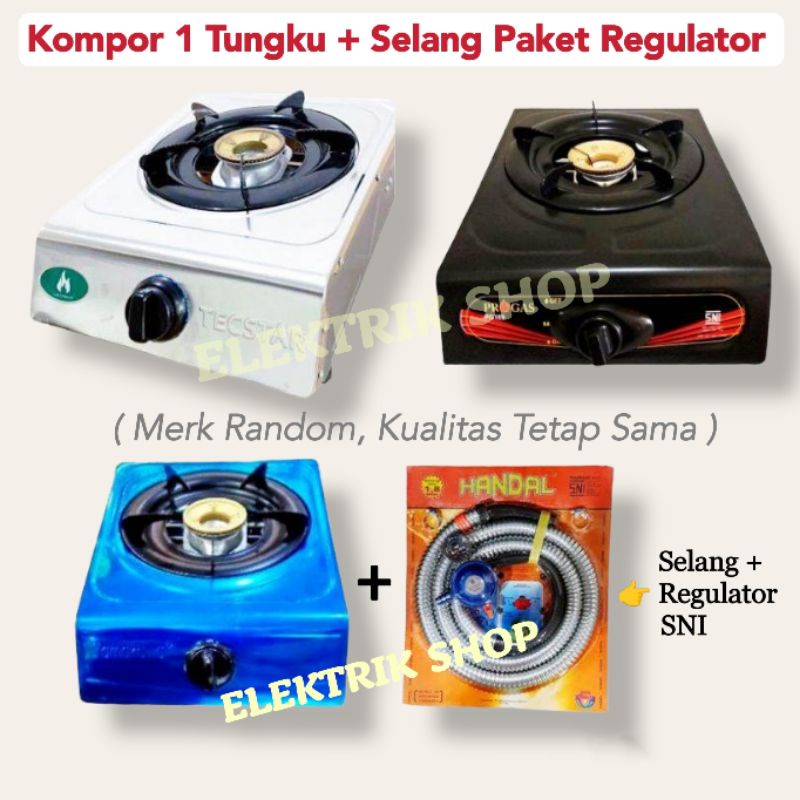 PROMO!!! KOMPOR GAS 1 TUNGKU + SELANG PAKET REGULATOR 1SET