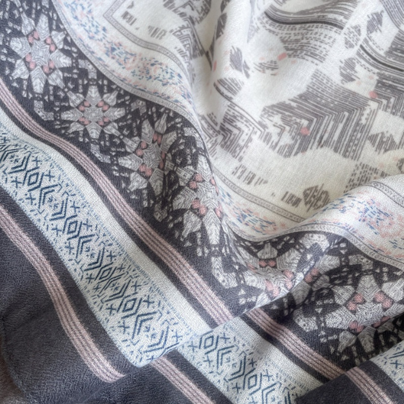 Syal &quot;Salia&quot; Motif Mewah, bahan Katun Linen HIGH GRADE