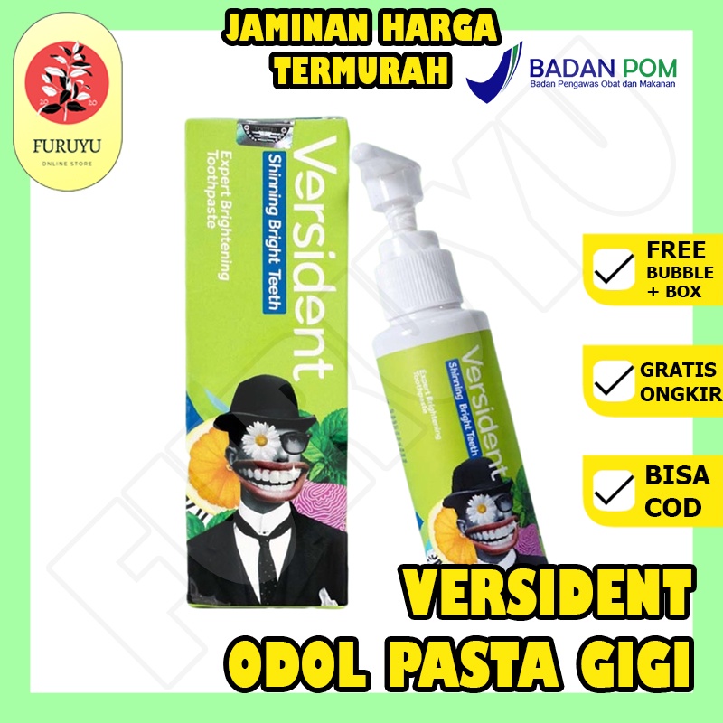 Versident Shinning Bright Teeth Pasta Odol Pemutih Pencerah Gigi Pembersih Perontok Karang Gigi Perawatan Gusi Sensitif Ampuh Original BPOM