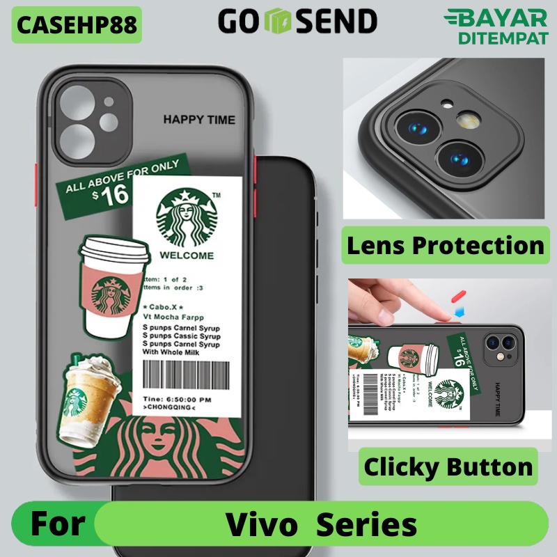 Case Vivo Y20 Y20S Y11S Y12S Kesing Hardcase Colored Mate Hybrid Starbucks Doff