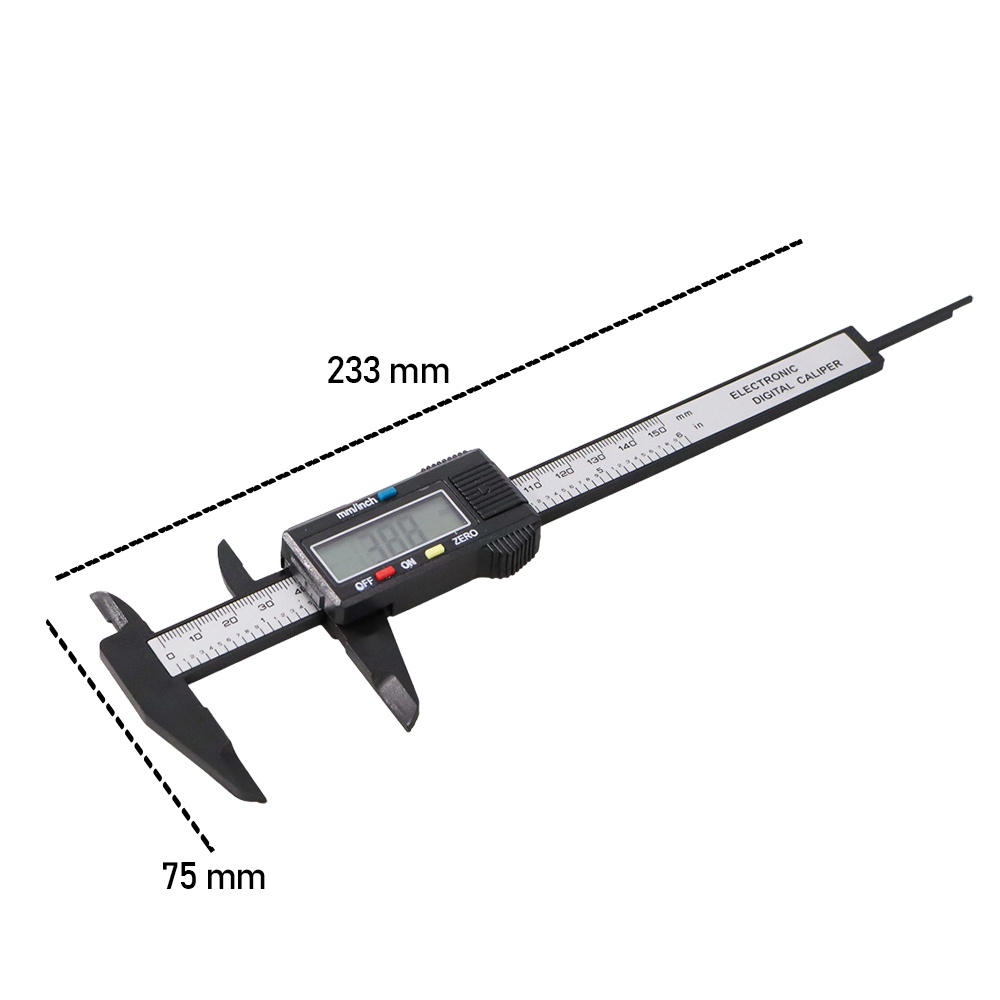 Jangka Sorong Digital Vernier Caliper with LCD Screen - Black