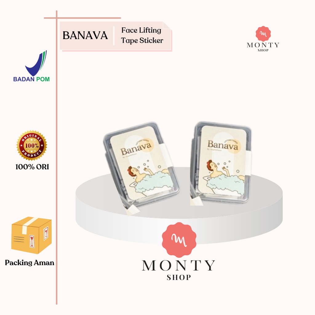 Banava Face Lifting Tapes Stiker Tape Pengangkat kulit wajah Invisible Tape Facelift Makeup