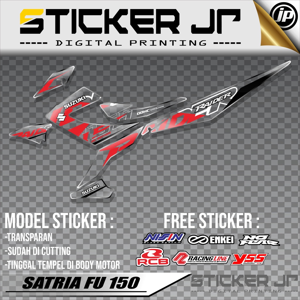 Sticker Striping Decal Transparan Cutting Suzuki Satria Fu 150 Tahun 2014-2015 Stiker Aksesoris Sepe