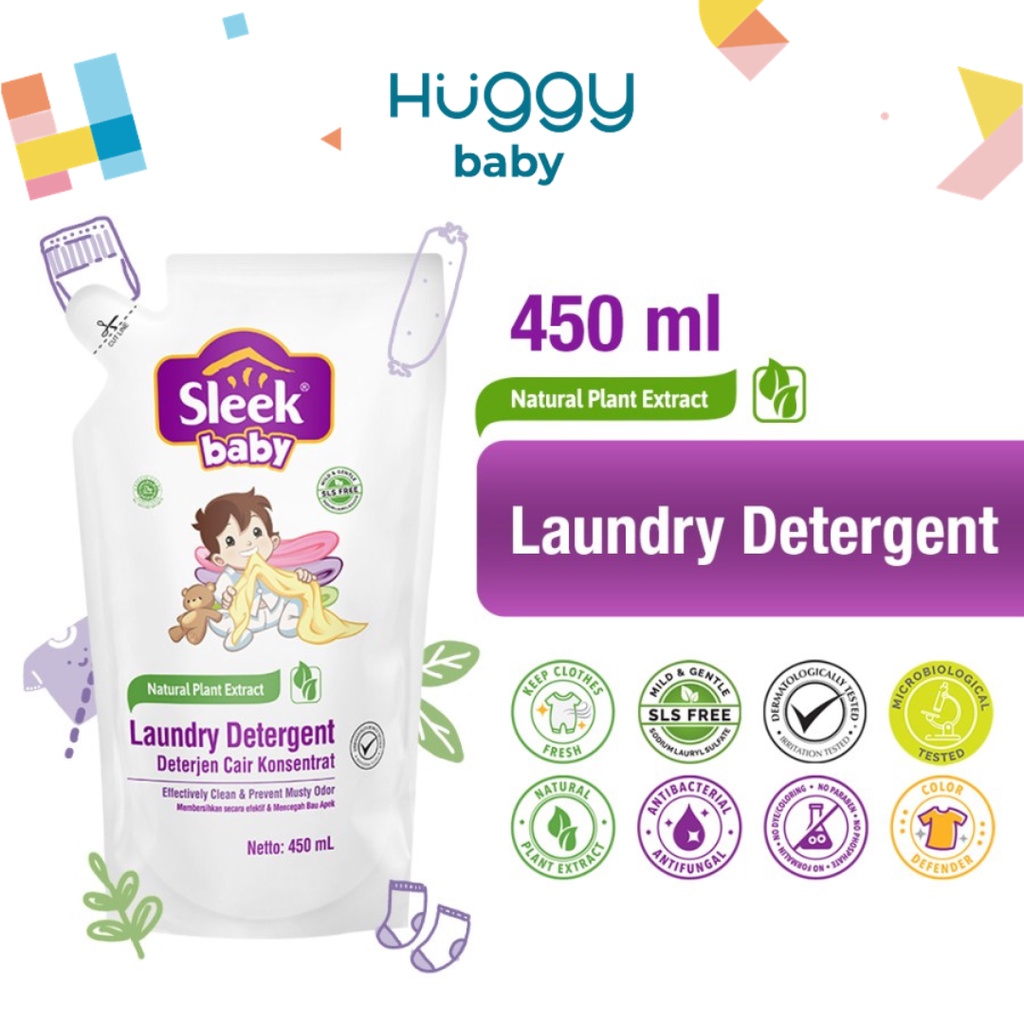 Sleek Baby Laundry Detergent 450ML | Sabun Deterjen Laundry Bayi Cair 450ML