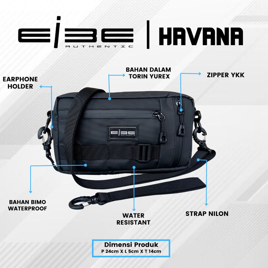 Eibe - Havana series | Hand bag |Clutch Bag | Sling Bag Anti Air | Pria Wanita
